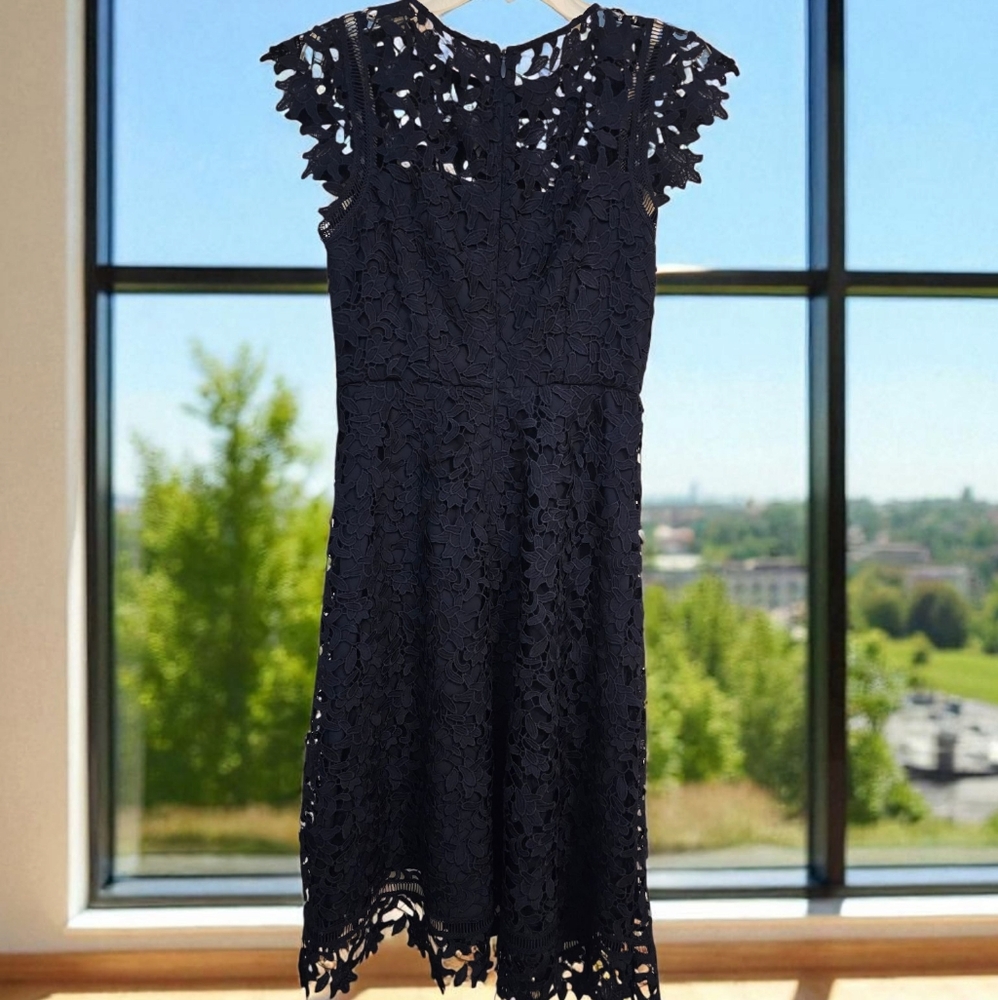 Eliza J Asymmetric Lace Dress Sz 4